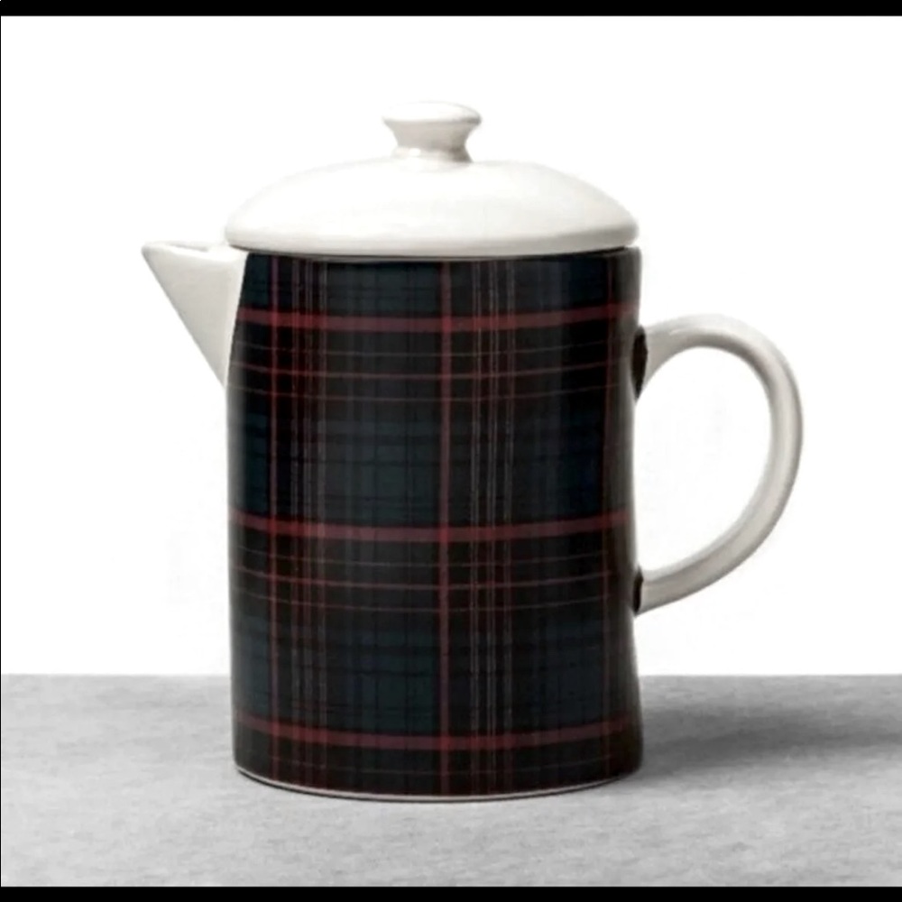 Hearth & hand plaid christmas tea / coffee pot NWT
